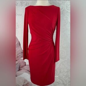 Elegant Red Long-Sleeve Dress